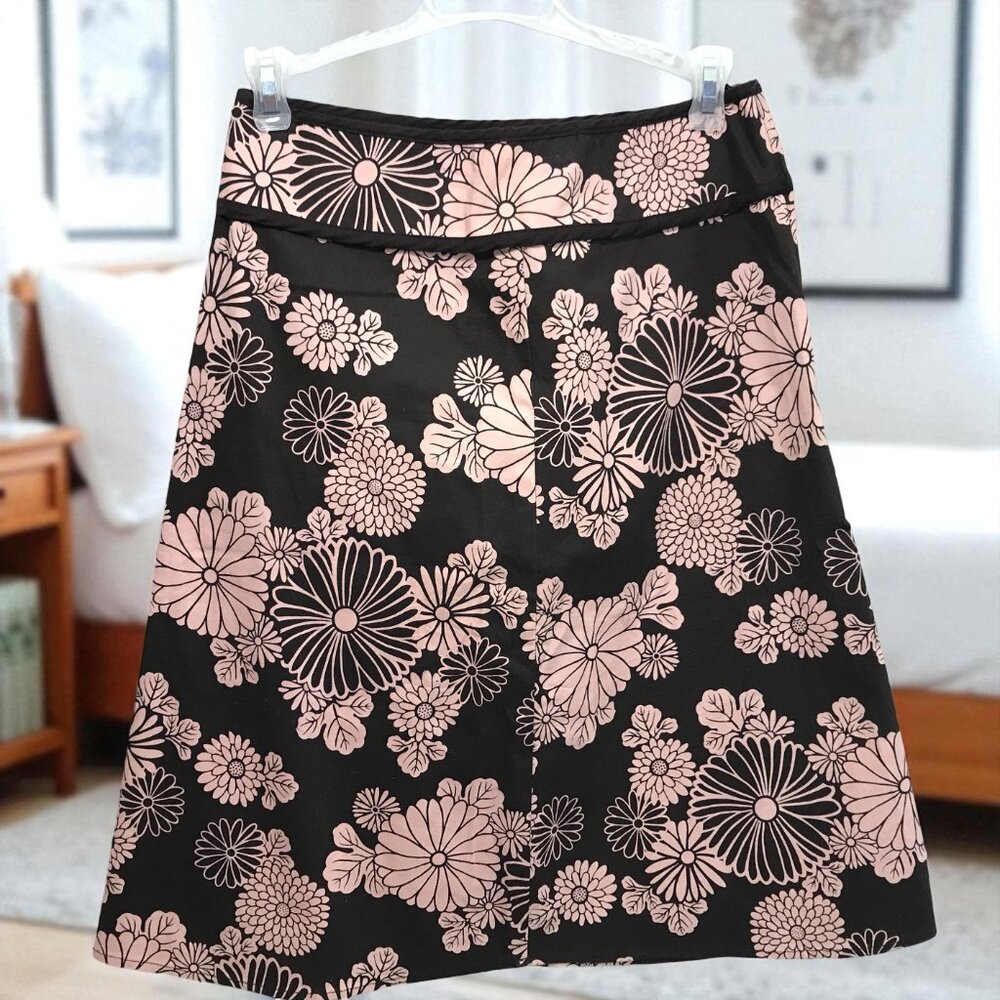 Forever 2 Floral Skirt Brown Pink Sz S